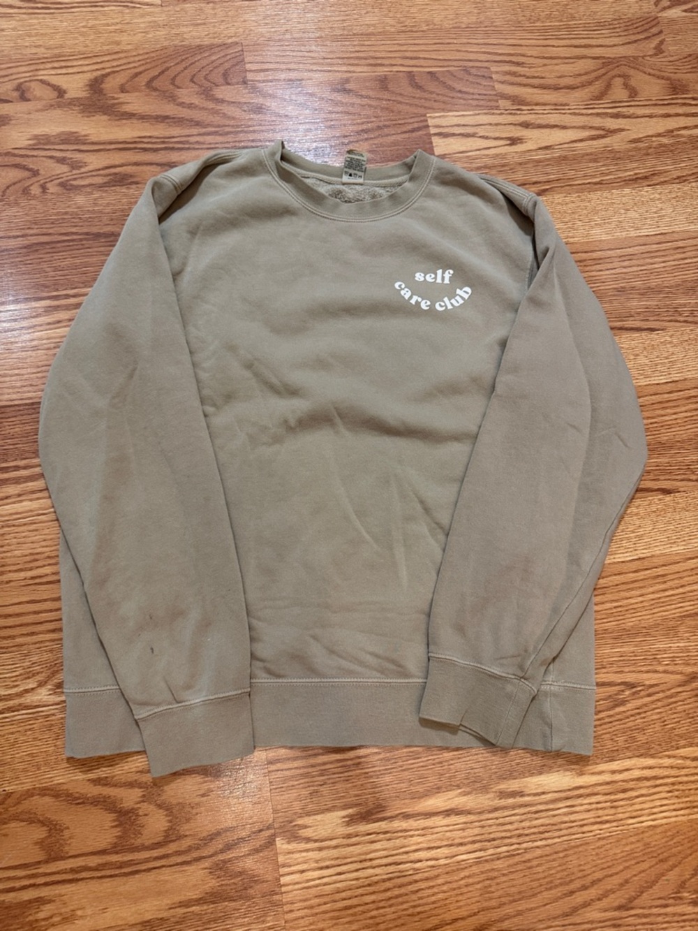Men's Crewneck Sweatshirt - Dark washed tan, medium, barstool sports